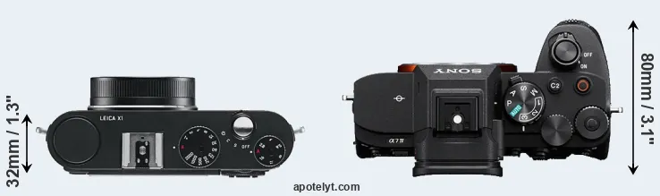 Compare X1 versus A7 IV top