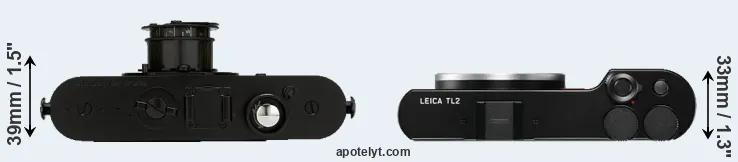 Compare Ur-Leica versus TL2 top