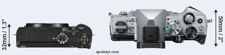 Compare J5 versus E-M5 III top