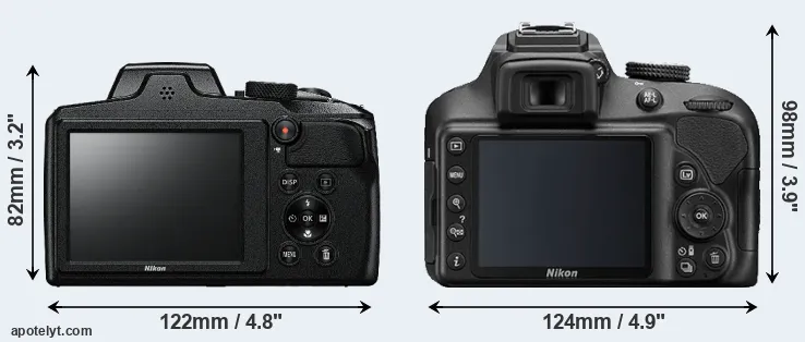 Comparison B600 or D3400 rear