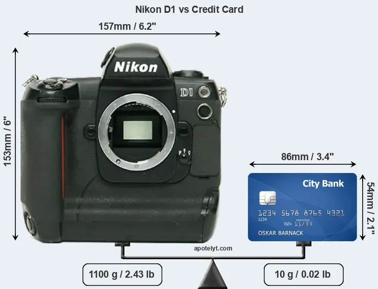 Nikon D1 vs credit card front