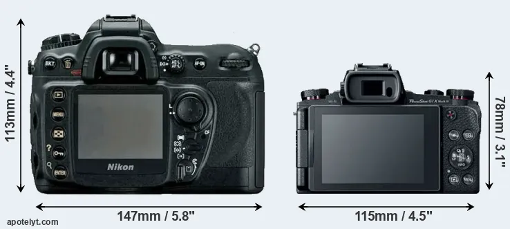 Comparison D200 or G1X Mark III rear
