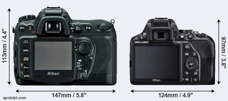 Comparison D200 or D3500 rear