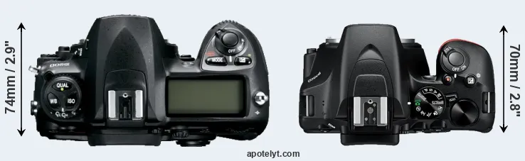 Compare D200 versus D3500 top