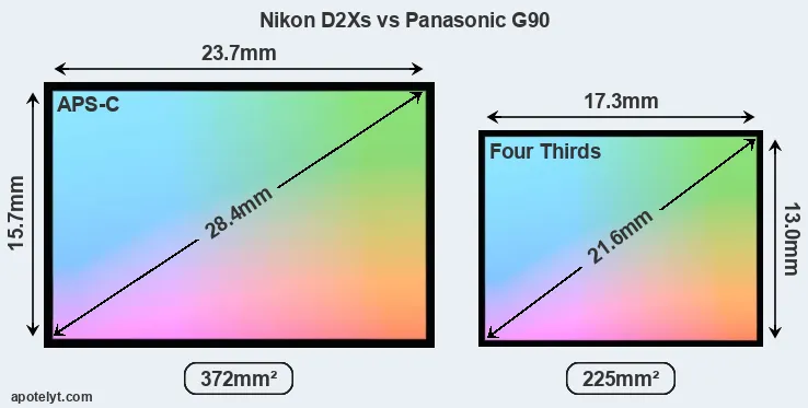 Nikon D2Xs and Panasonic G90 sensor measures