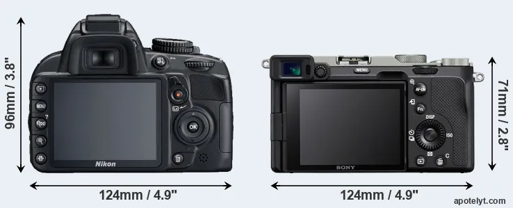Comparison D3100 or A7C rear