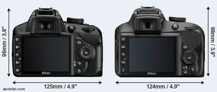 Comparison D3200 or D3400 rear