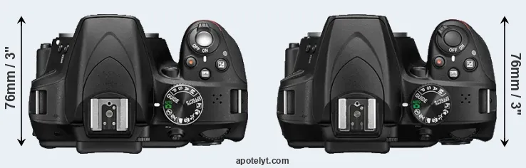 Compare D3300 versus D3400 top