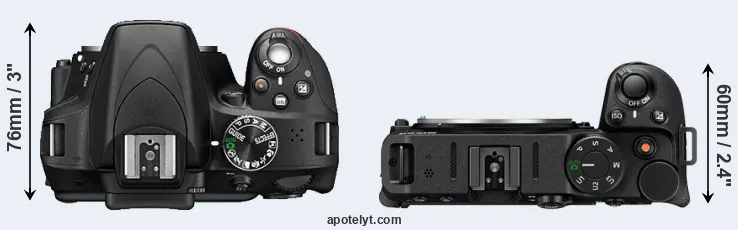 Compare D3300 versus Z30 top