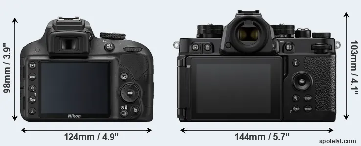Comparison D3300 or Zf rear
