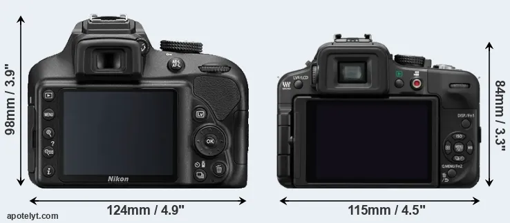 Comparison D3400 or G3 rear