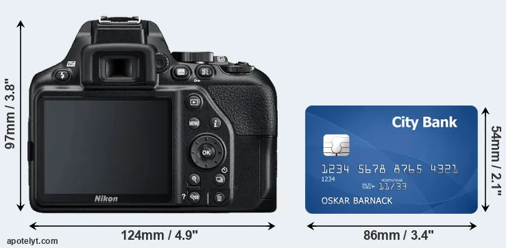 D3500 and credit card rear side