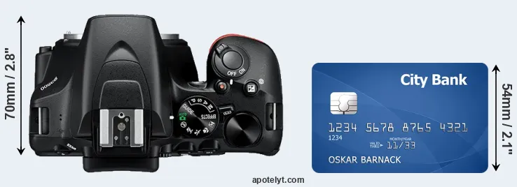 D3500 versus credit card top view
