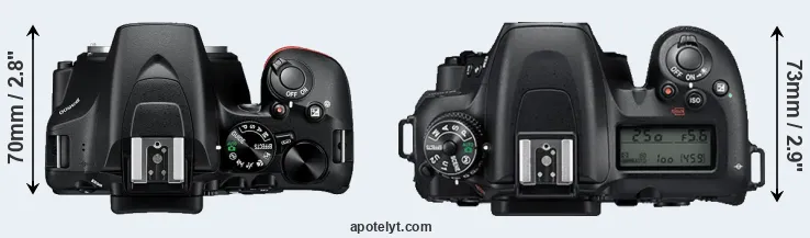 Compare D3500 versus D7500 top