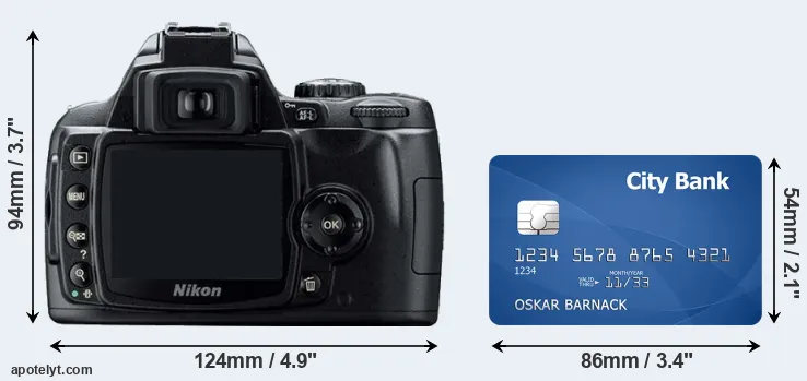 D40 and credit card rear side