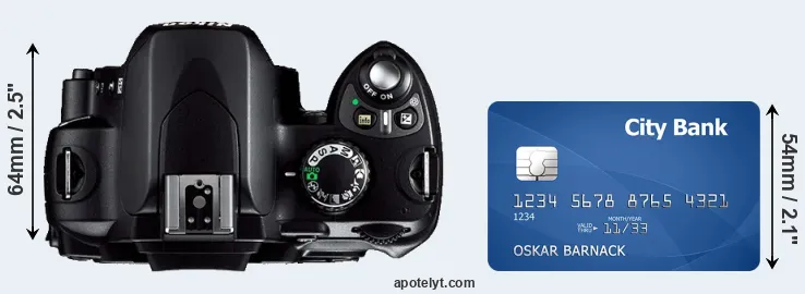 D40 versus credit card top view