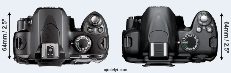 Compare D40X versus D3000 top