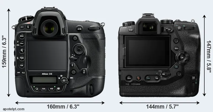 Comparison D5 or E-M1X rear