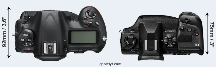 Compare D5 versus E-M1X top