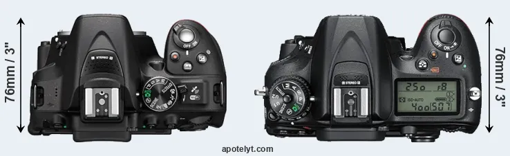Compare D5300 versus D7200 top