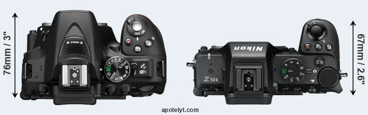 Compare D5300 versus Z50 II top