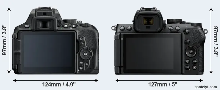 Comparison D5600 or Z50 II rear