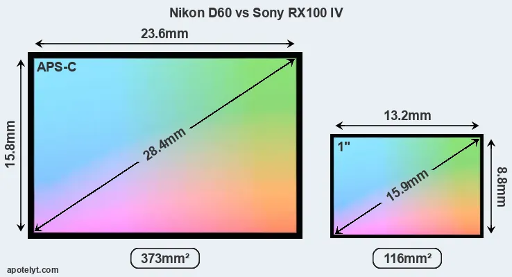 Nikon D60 and Sony RX100 IV sensor measures
