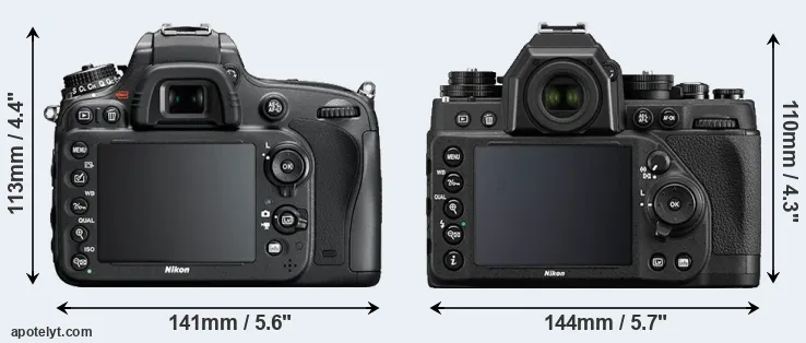 Comparison D610 or Df rear