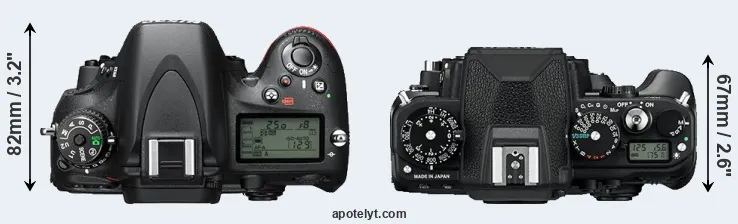Compare D610 versus Df top