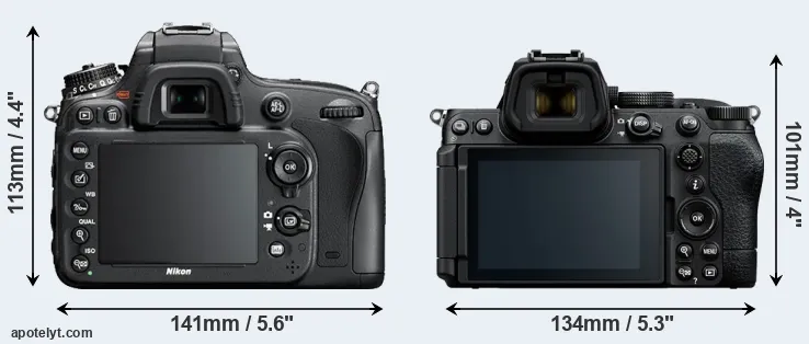 Comparison D610 or Z5 II rear