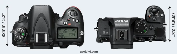 Compare D610 versus Z5 II top
