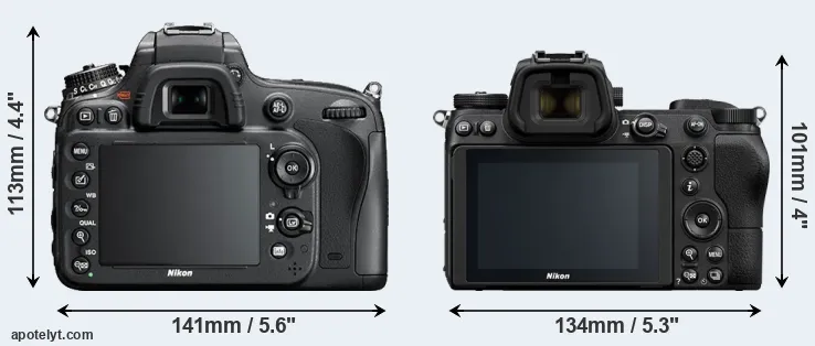 Comparison D610 or Z6 rear