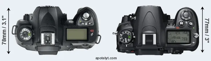 Compare D70 versus D7000 top