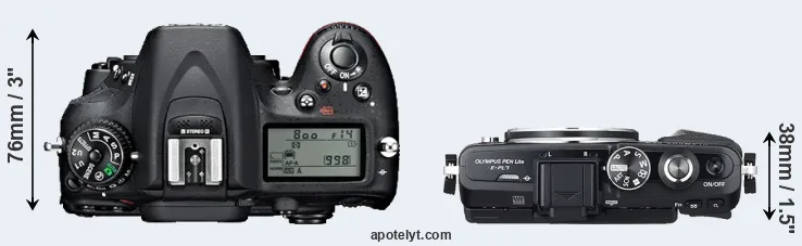 Compare D7100 versus E-PL7 top