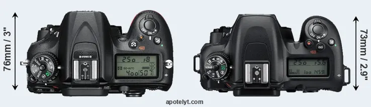 Compare D7200 versus D7500 top