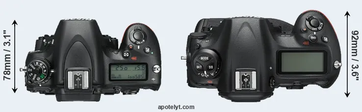 Compare D750 versus D5 top