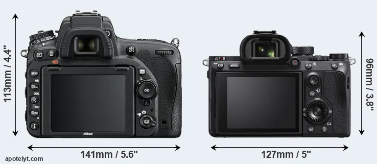 Comparison D750 or A7R IIIA rear