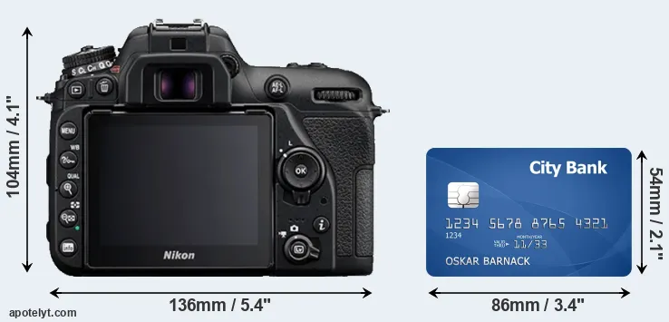 D7500 and credit card rear side