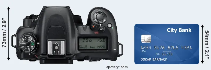 D7500 versus credit card top view