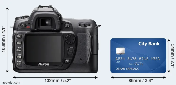 D80 and credit card rear side