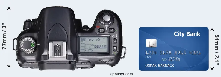 D80 versus credit card top view