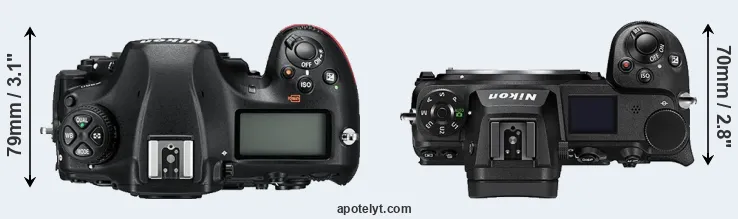 Compare D850 versus Z7 II top