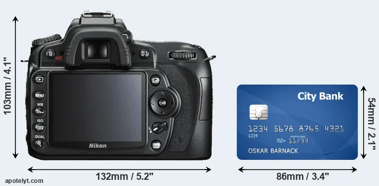 D90 and credit card rear side