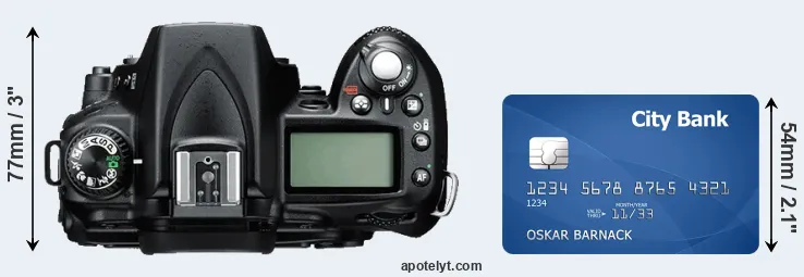 D90 versus credit card top view