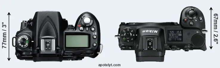 Compare D90 versus Z6 top