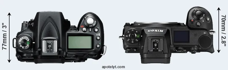 Compare D90 versus Z7 II top