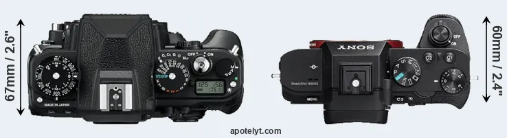 Compare Df versus A7 II top