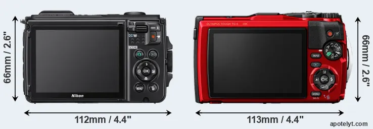 Comparison W300 or TG-6 rear