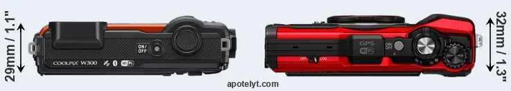Compare W300 versus TG-6 top
