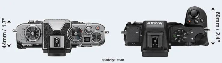 Compare Z fc versus Z50 top